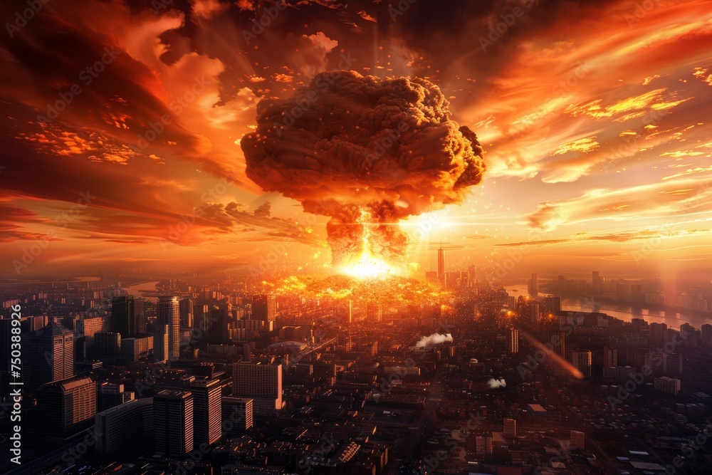 Nuclear Bomb Explosion, Nuclear Mushroom, Atomic Cloud, Nuclear Explosion, Apocalypse Catastrophe