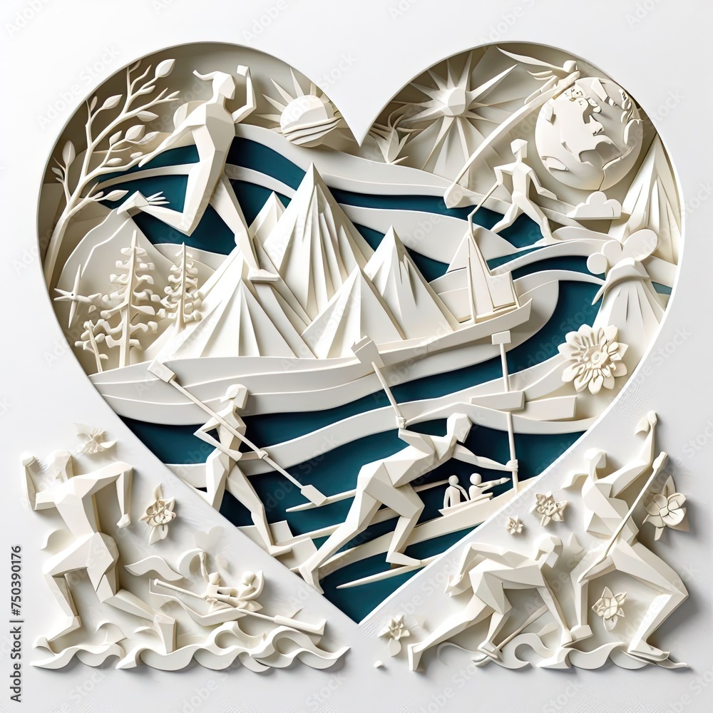 World Health day in Paper art with Generative AI.