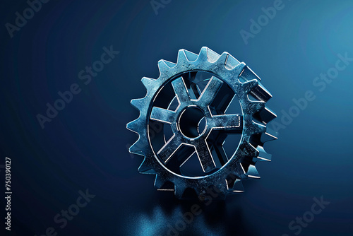 the mechanism of the gears, gears on blue, gear on a dark blue background, Mechanical technology, industry development, engine work are machine engineering symbol,