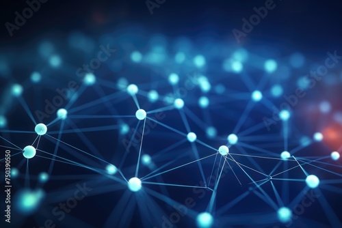 Technology grid  connection line  technology background. AI Generated.. 3d rendering  Abstract blue technology background. Network connection structure  Ai generated