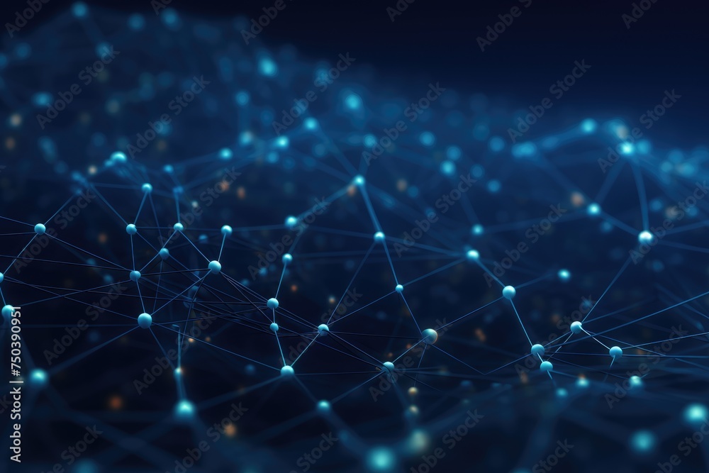 Abstract digital background. Big data visualization. Network connection structure. Science background. Network connection structure, Ai generated