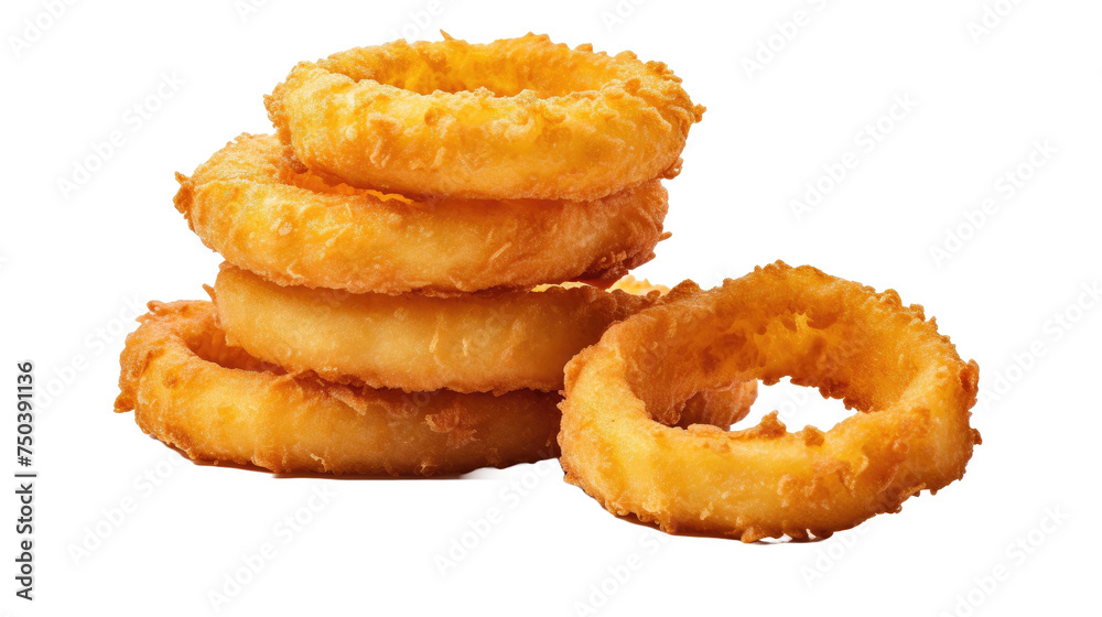 Onion rings isolated on transparent a white background Onion rings isolated on transparent a white background