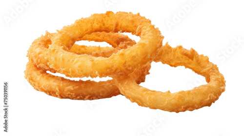 Onion rings isolated on transparent a white background 