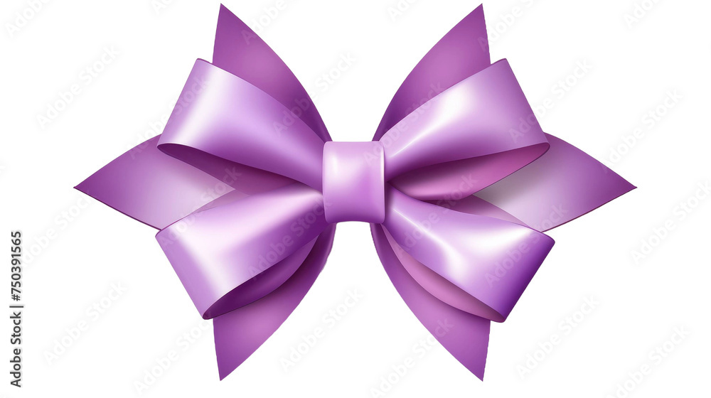 Purple star gift bow ribbon isolated on transparent a white background Purple star gift bow ribbon isolated on transparent a white background