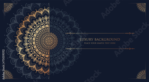 Luxury mandala background with golden arabesque pattern Arabic Islamic east style photo