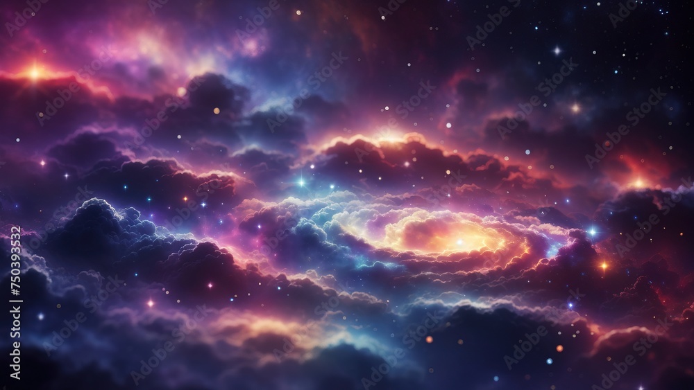 Colorful space galaxy cloud nebula