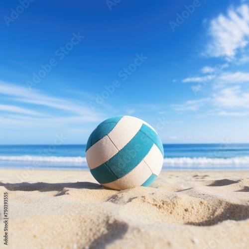 volleyball on the beach on white background