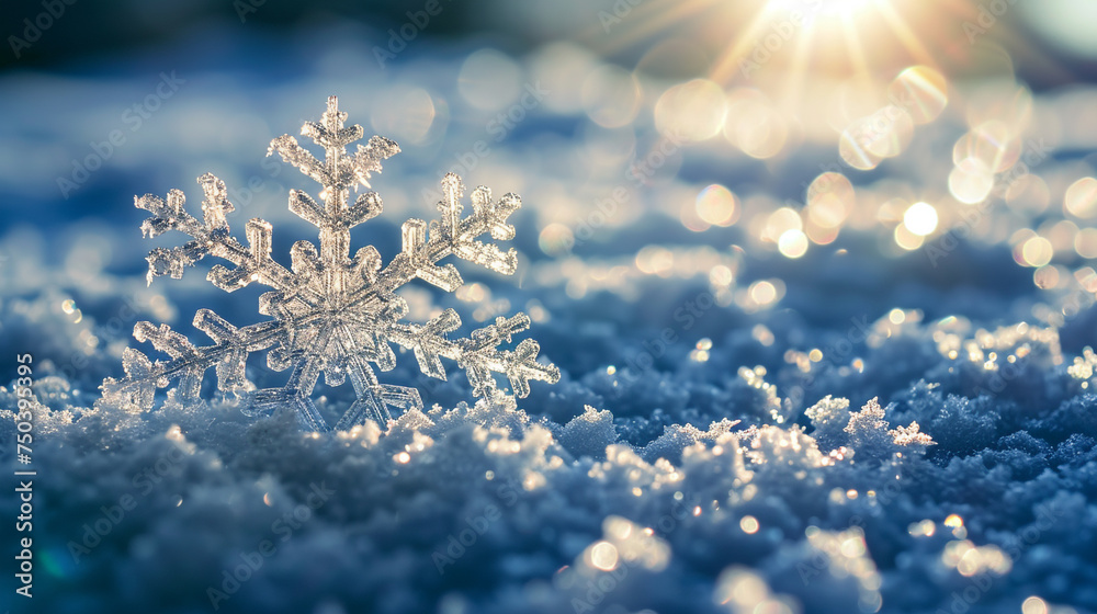 sunlight on snow flakes sunlight on snow flakes