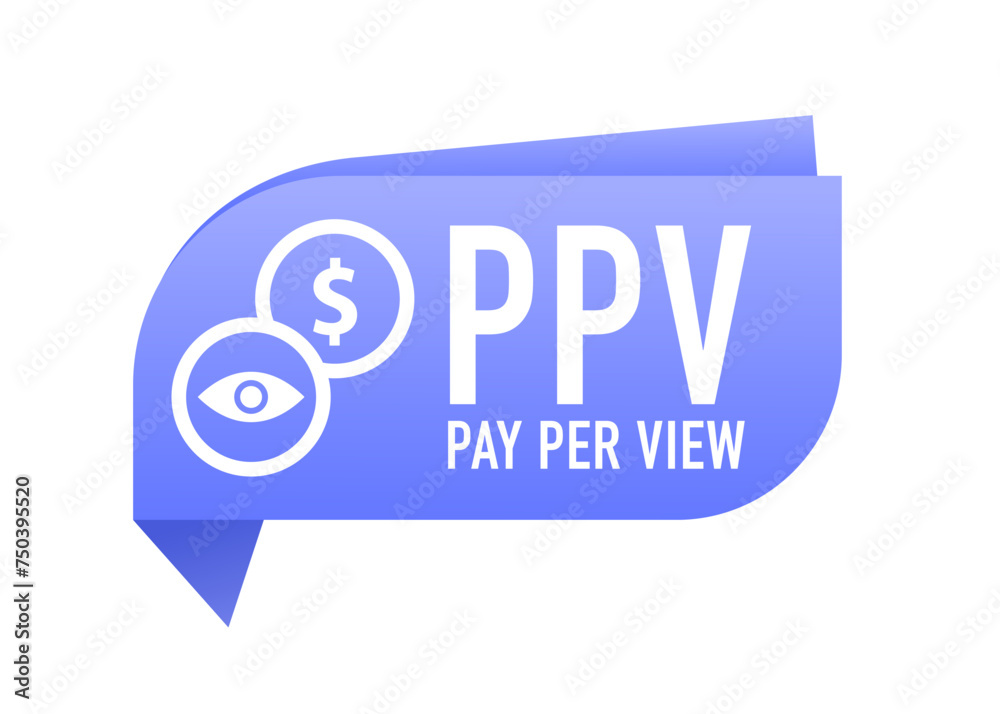 Ppv icon, pay per view, linear design. Business concept background. Type of pay television or webcast service that enables a viewer to pay to watch. Vector illustration