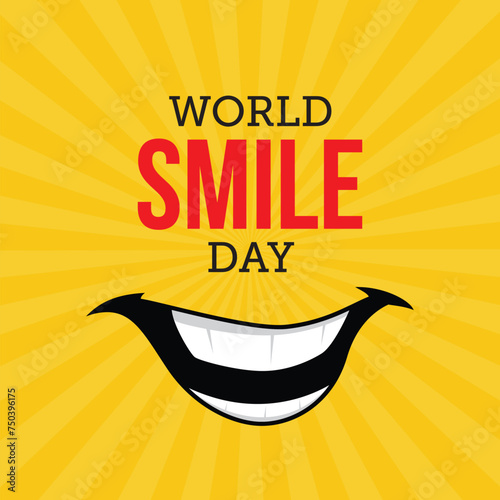 World smile day vector illustration. World smile day themes design concept with flat style vector illustration. Suitable for greeting card, poster and banner.