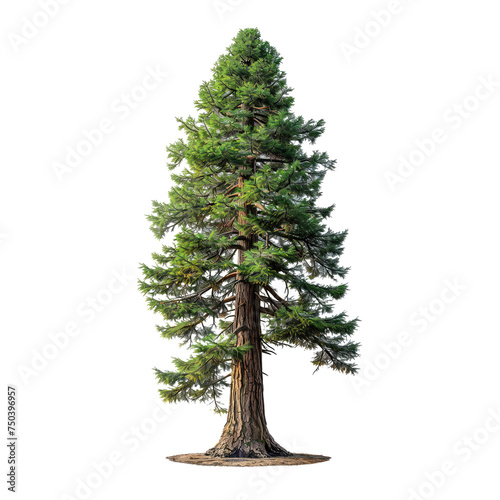 tall redwood tree isolated on transparent background