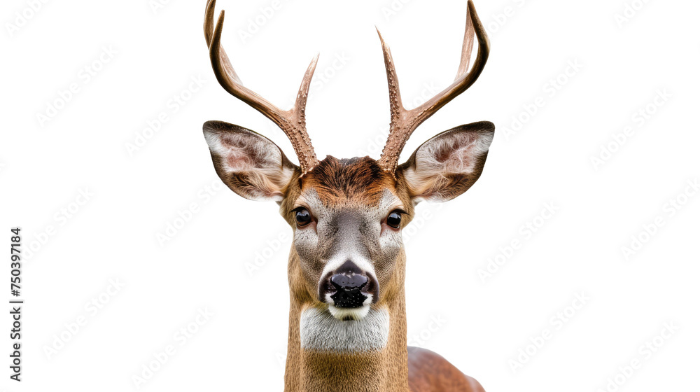 Majestic Deer Chief isolated on transparent Background.png - obrazy, fototapety, plakaty 