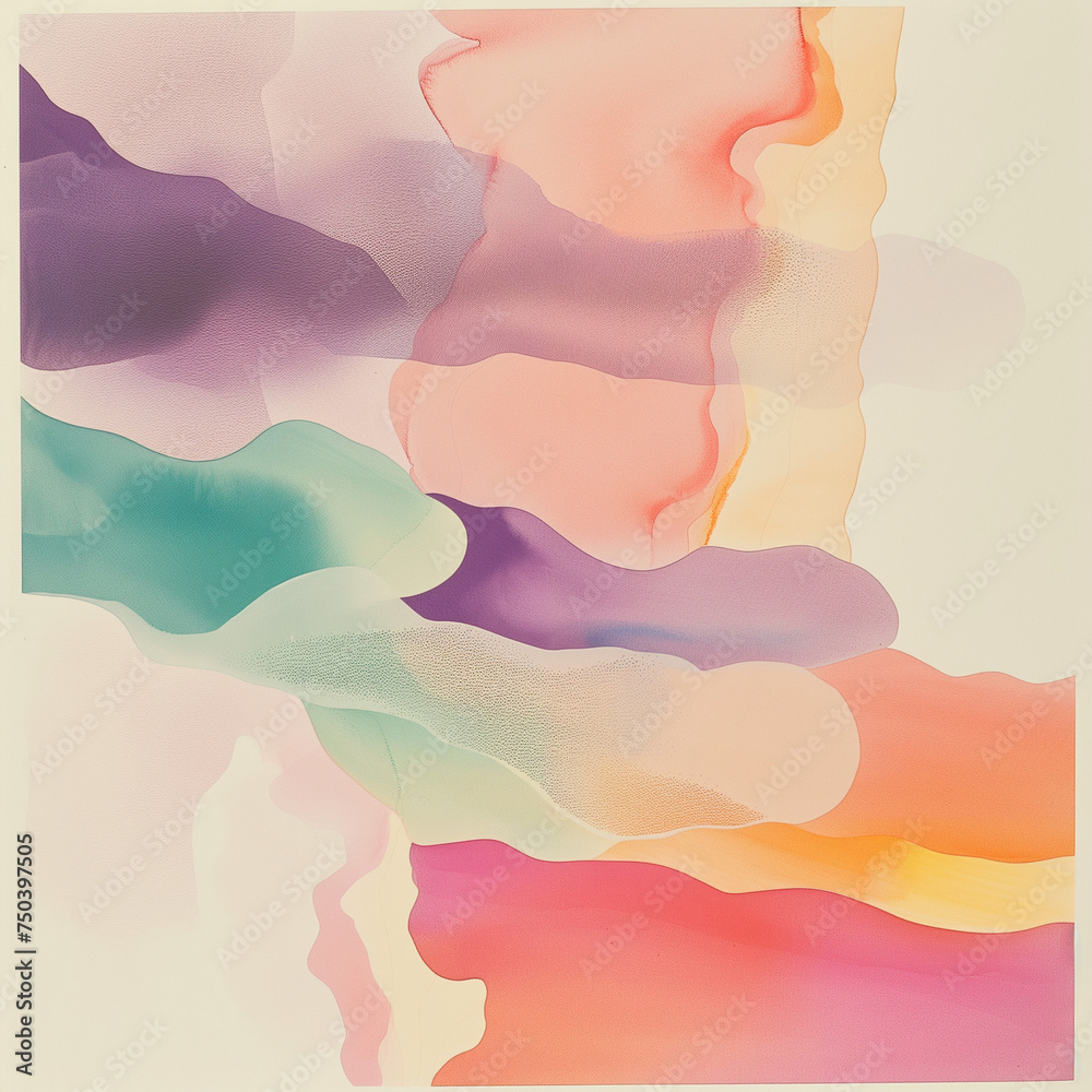 Wavy Watercolor Shapes Artistic Background