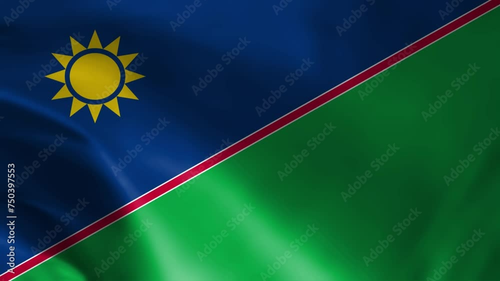 Namibia flag waving animation, perfect looping, 4K video background, official colors, looping National Namibia flag animation background 4k best choice and suit for your footage