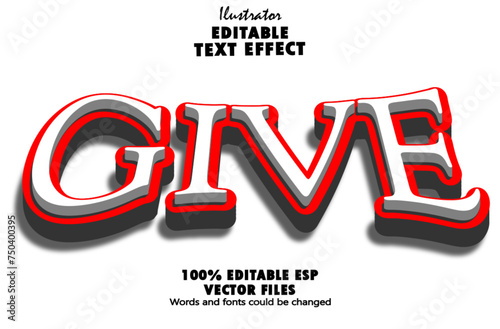 Editable give text effect