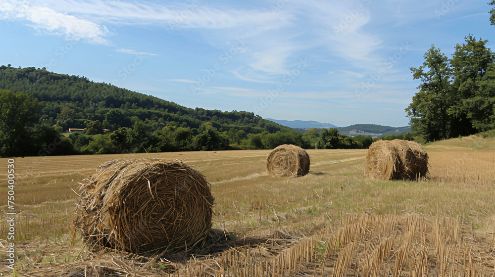Haystacks in a field in France