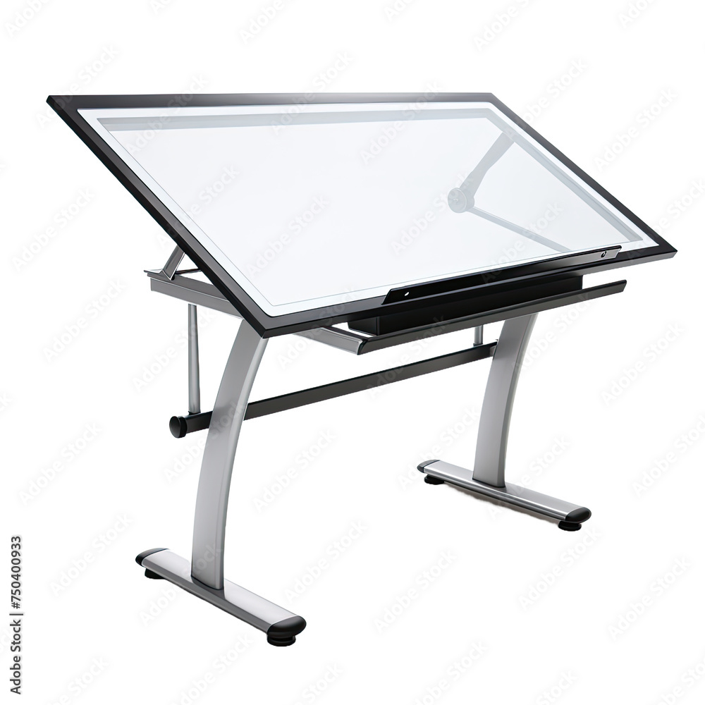 Sleek Metal Drafting Table Isolated On white Background Sleek Metal Drafting Table Isolated On white Background