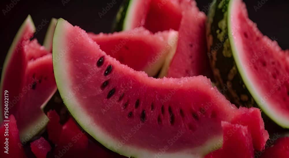 Watermelon Art, A Study in Red, Pink, and Black Watermelon Art, A Study in Red, Pink, and Black