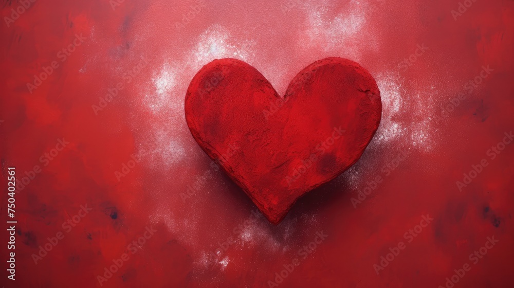 An abstract red heart. Festive background for Valentine's day, romantic wedding design.