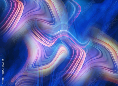 Abstract blue wave blurry background