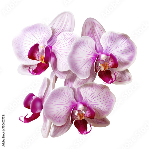 white purple orchid isolated on transparent background
