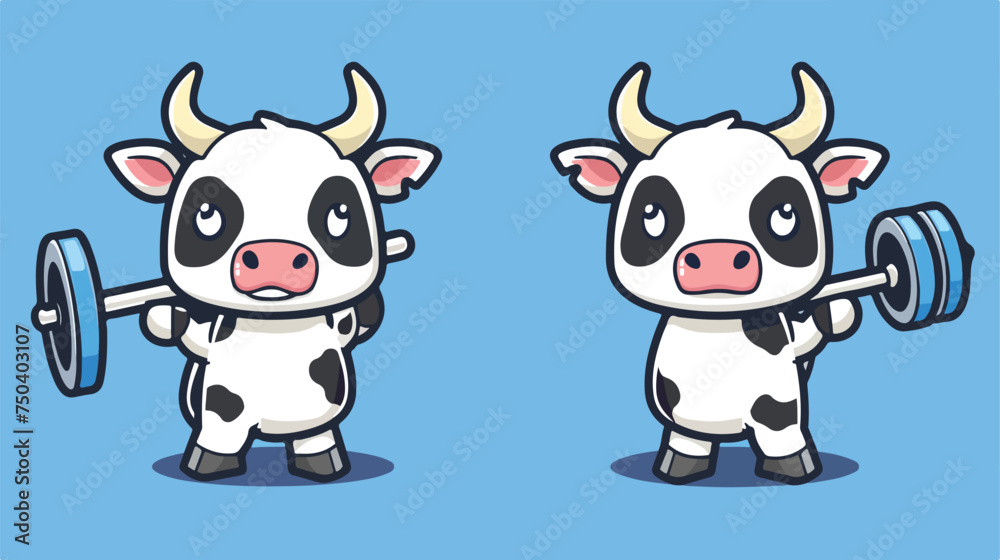 Adorable and Cute Cartoon Cow 