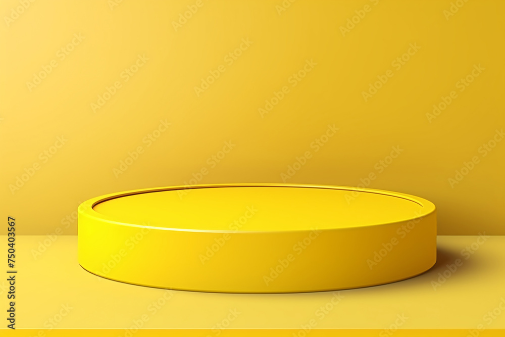 .3D Product Stand, Spotlight Your Brand on a Modern Yellow Podium .3D Product Stand, Spotlight Your Brand on a Modern Yellow Podium