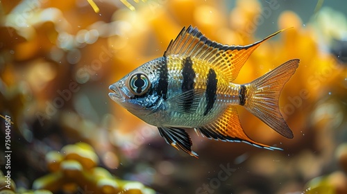 In the Aquarium at the ZSL London Zoo, a Banggai cardinalfish (Pterapogon kauderni) can be seen photo