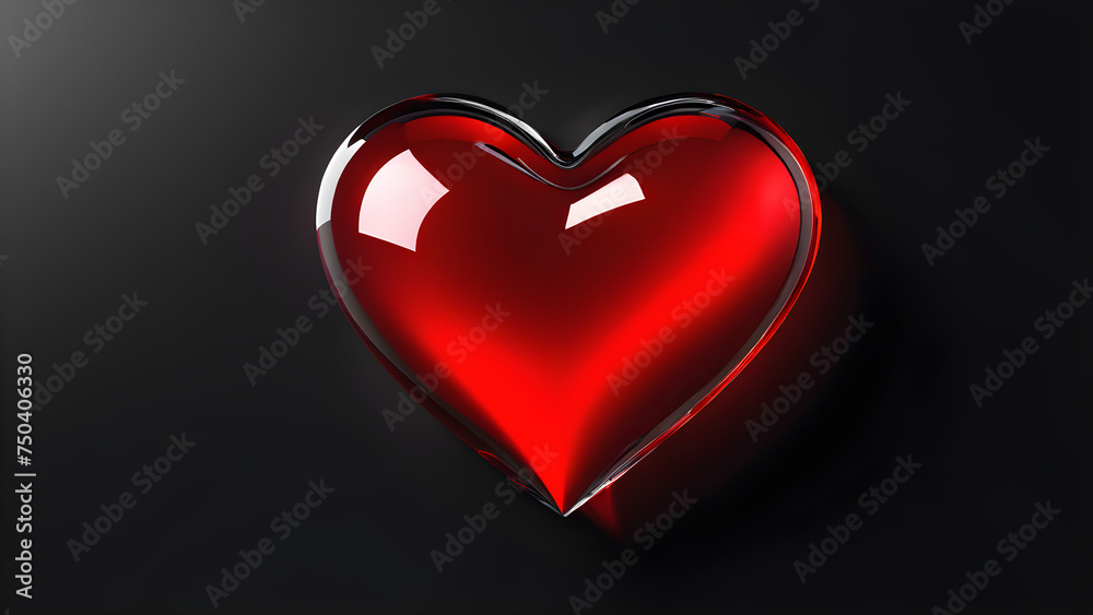 red heart on a black background. red heart on a black background.