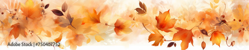 Autumnal Harmony in Watercolor with Warm-Toned Foliage