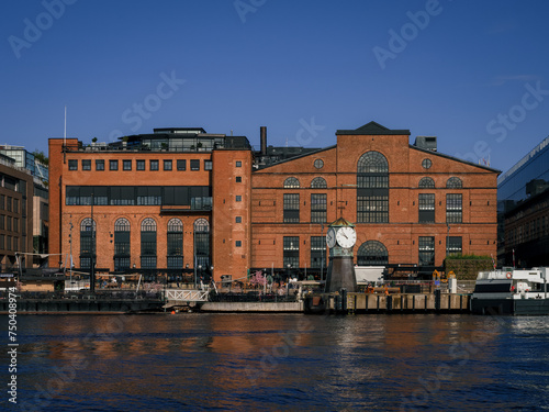 Waterfront view on Oslo city harbor in a sunny summer day. Norway