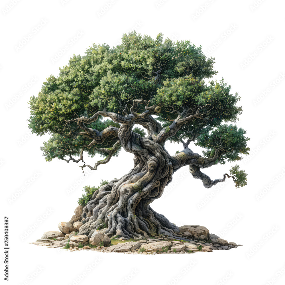 olive tree isolated on transparent background