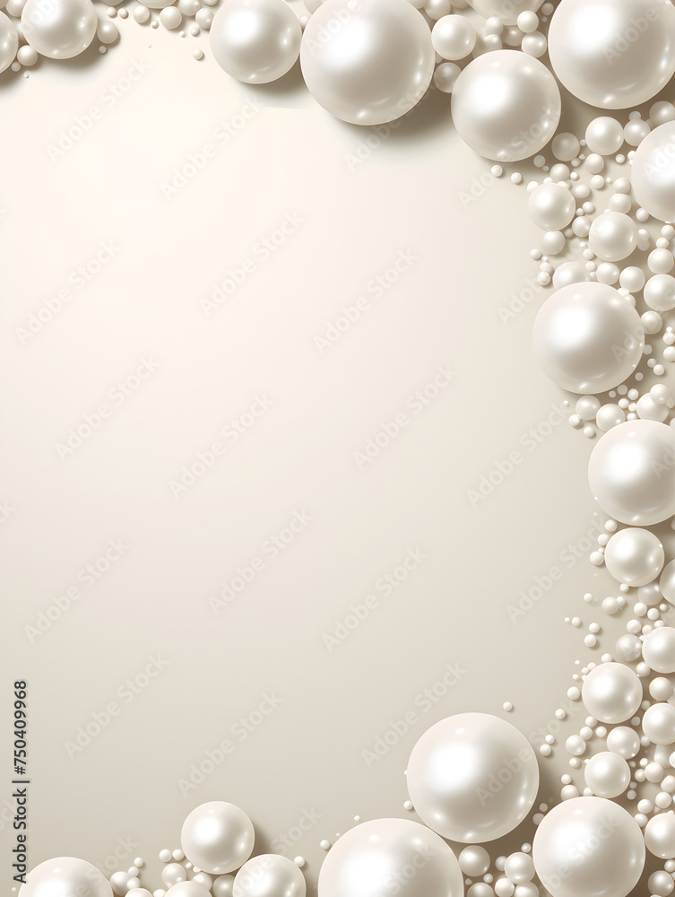 Abstract background frame with pearls and copy space inside Abstract background frame with pearls and copy space inside
