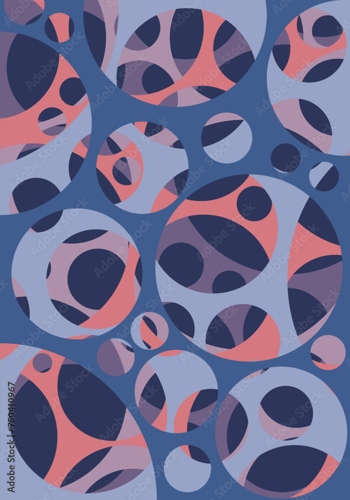 Paper cut out background, circles in vibrant colors Pro Vector