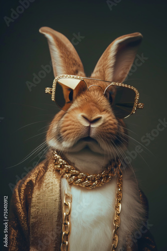 Fashionable Rabbit with Vintage Spectacles