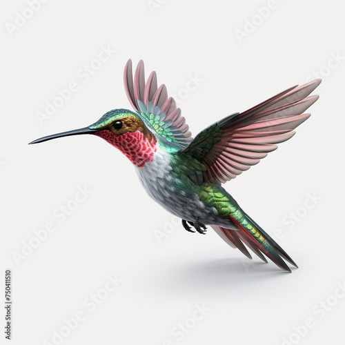 hummingbird on white background © Ahmad