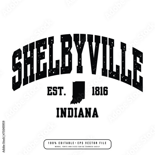 Shelbyville text effect vector. Editable college t-shirt design printable text effect vector photo