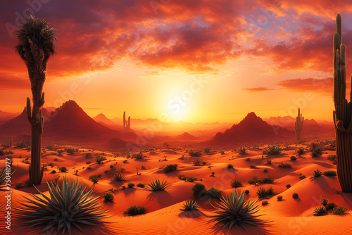 Fantastic Desert Landscape  PNG 8208x5472 