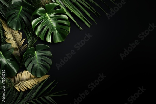 Tropical leaves and monstera graphic design  palm botanical exotic pattern for creative cosmetics