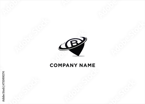 Letter B Map Pin Logo Concept Stock Vector