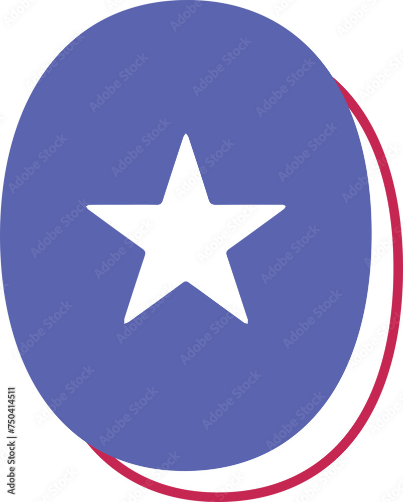 Fototapeta premium partriotic usa alphabet number 0 zero outline