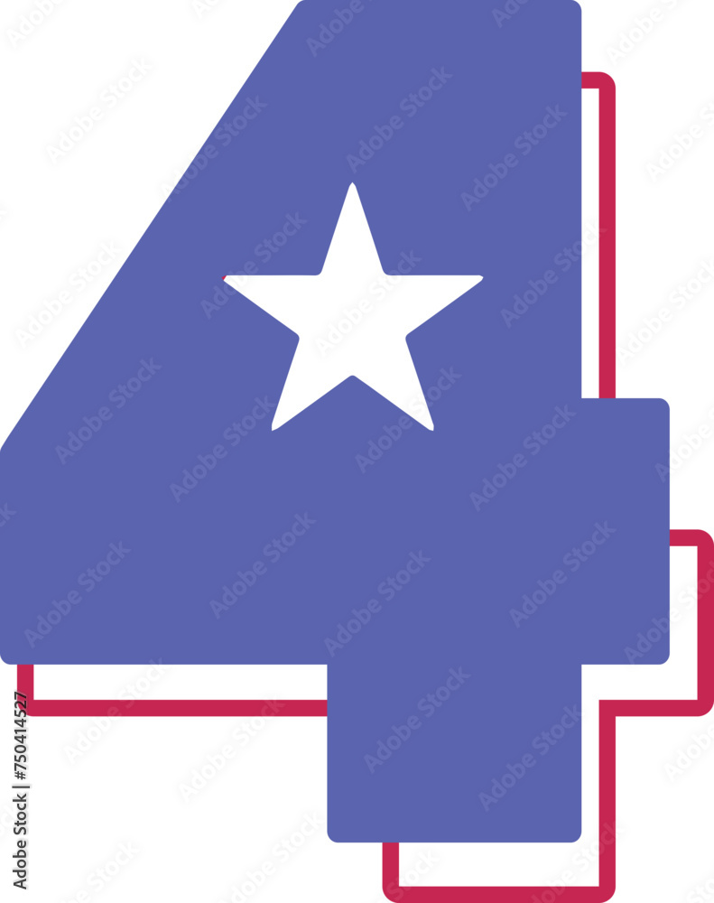 partriotic usa alphabet number 4 four outline partriotic usa alphabet number 4 four outline