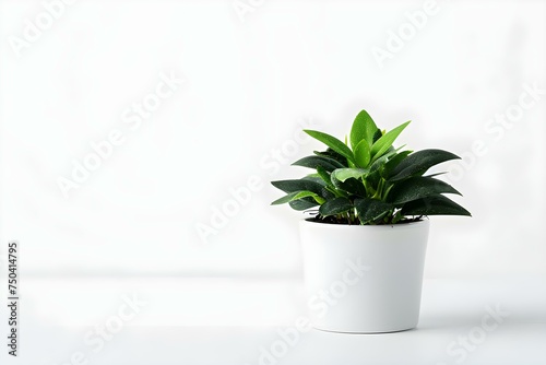 Green Plant in White Pot