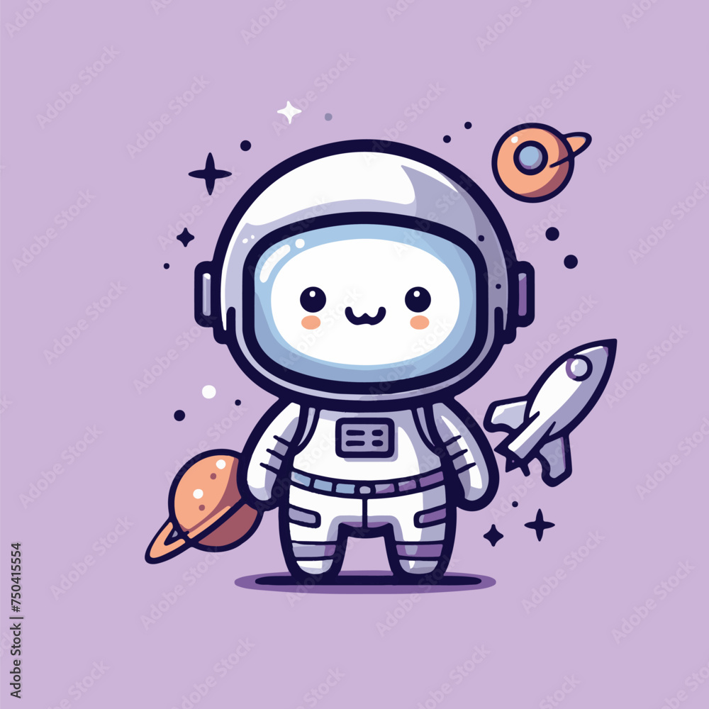 cute cartoon child astronout vector illustration cute cartoon child astronout vector illustration