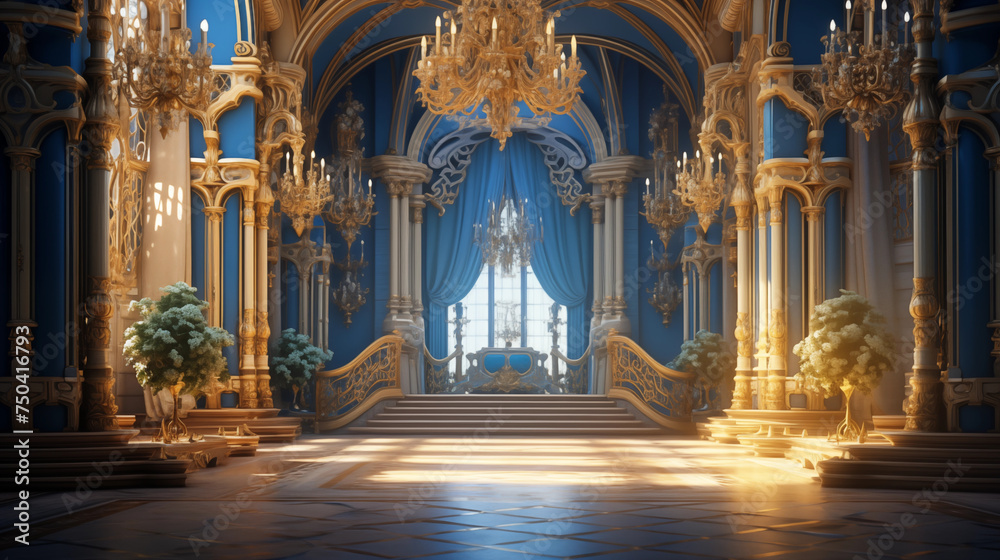 Palace interior background castle hall