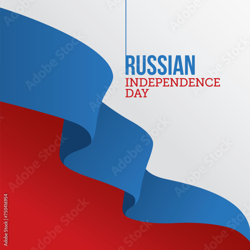Russian independence day vector illustration. Russian independence day themes design concept with flat style vector illustration. Suitable for greeting card, poster and banner. photo
