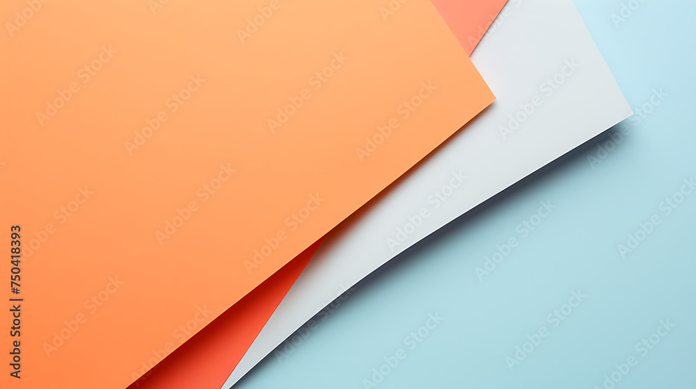 Abstract colored paper texture background. Minimal composition with geometric shapes and lines in pastel blue and, peach and orange colors Abstract colored paper texture background. Minimal composition with geometric shapes and lines in pastel blue and, peach and orange colors