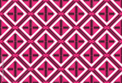 Tribal traditional fabric batik ethnic. ikat floral seamless pattern leaves geometric repeating Design for wallpaper, wrapping, fashion, carpet, clothing. Black and white