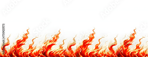 Flammes de feu isolé sur fond blanc photo