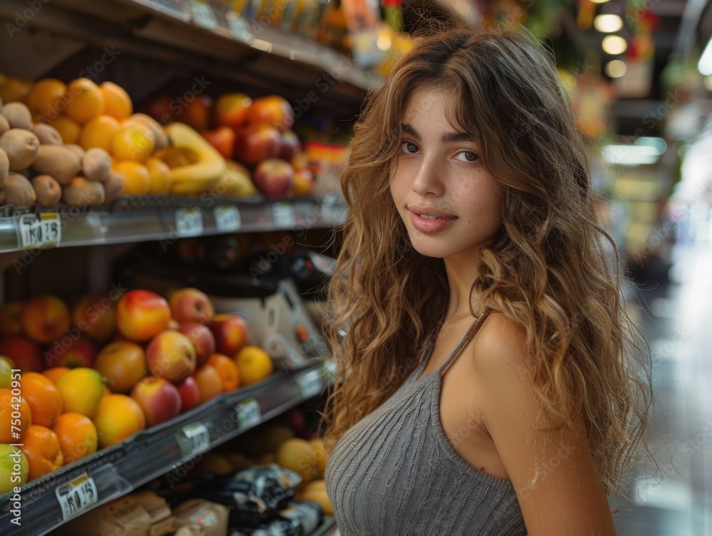 woman in grocery store